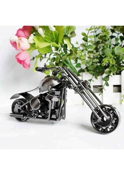 El Yapımı Metal Motorsiklet Modeli – Özel Tasarım Retro Dekoratif Motor Biblo, Klasik Vintage Sanatsal Masaüstü Aksesuar, Koleksiyonluk ve Hediyelik Şık Hediyelik Metal Motor