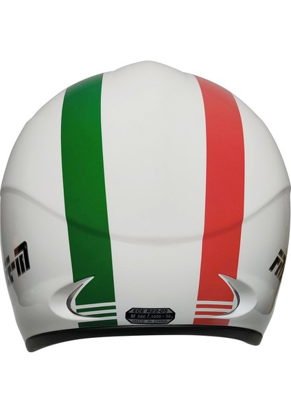 Beyaz açık kask, siyah camlı, şık ve güvenli tasarım, rahat kullanım fırsatları