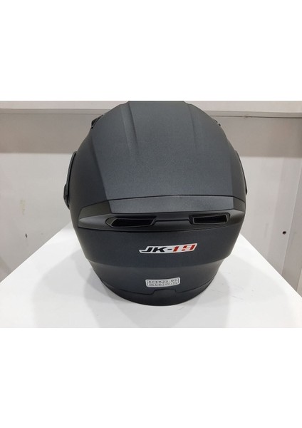 Mat Siyah Jk 902 Çene Pedli Güneş Vizörlü Çeneden Açılır Kask
