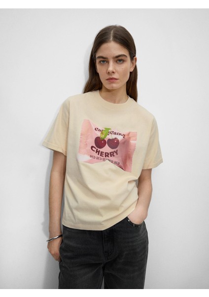 Kiraz Desenli T-Shirt