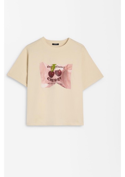 Kiraz Desenli T-Shirt