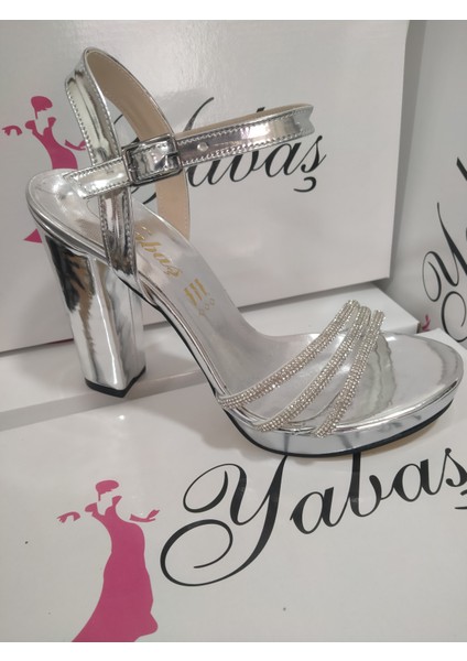 Kadıngümüş Aynaüçtaş 20 Mn Platformluyüksek Kalıntopuklu Abiye Sandalet Terlik modelleri