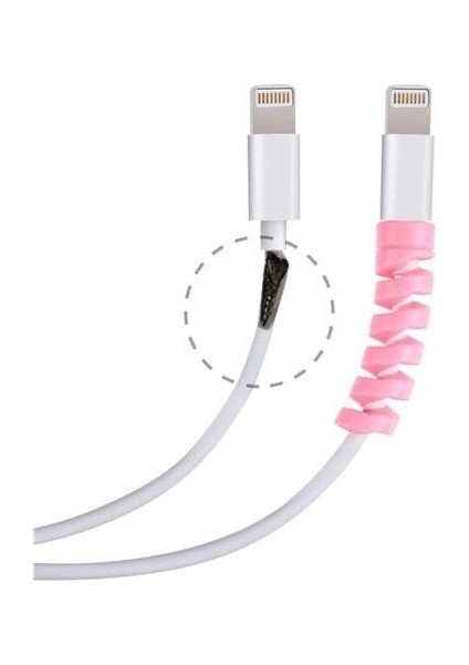 4lü Apple, Android Şaj Kablosu Koruyucu Silikon Spiral Yay Aparat modelleri