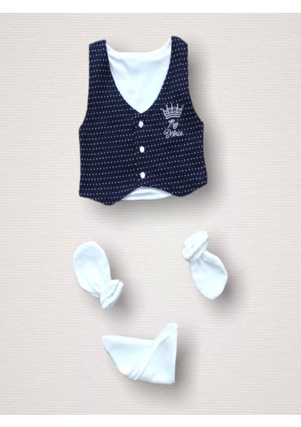 Süper Prens Nakışlı Cotton Antibakteriyel 10LU Zıbın Takımı Hastane Çıkışı