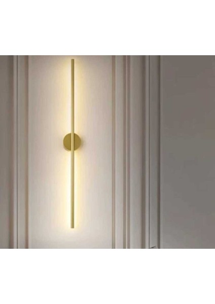 Modern Pilli Aplik Tak Çalıştır Kablosuz Ledli Aplik Eskitme Gold Pil Dahildir A0-11 70 cm