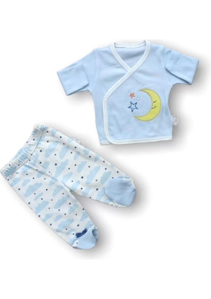 Ay Dedem Nakışlı Cotton Antibakteriyel 5li Zıbın Takımı Hastane Çıkışı