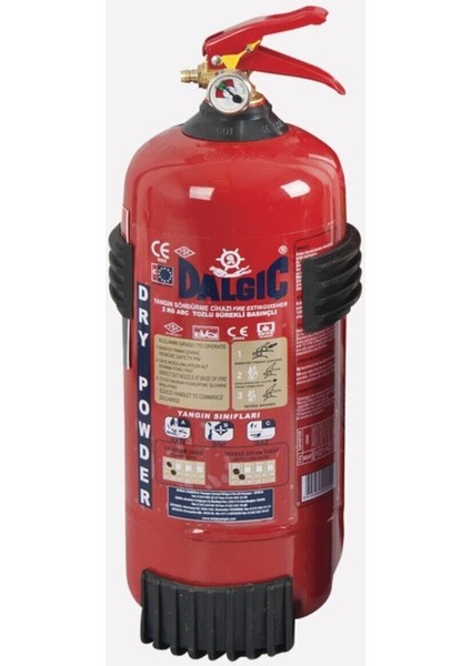 Yangın Söndürücü 2 kg Abc Kimyevi Tozlu Yangın Söndürme Tüpü Tüv Onaylı 4 Yıl Garantili