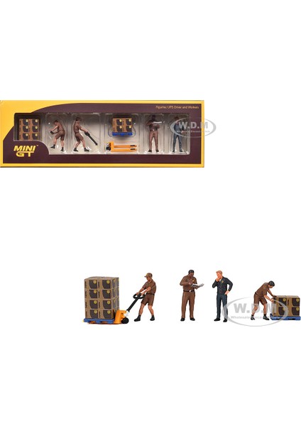 1/64 Metal Figurine: Ups Driver And Workers