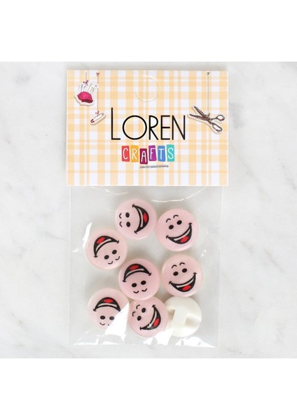 Crafts 8'li Gülen Yüz Düğme - 1025