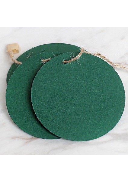 10'lu Yuvarlak Yeşil Etiket ve Klipsli Etike