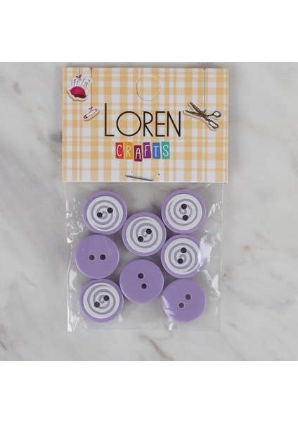 Crafts Lila 8 Li Yuvarlak Düğme - 450