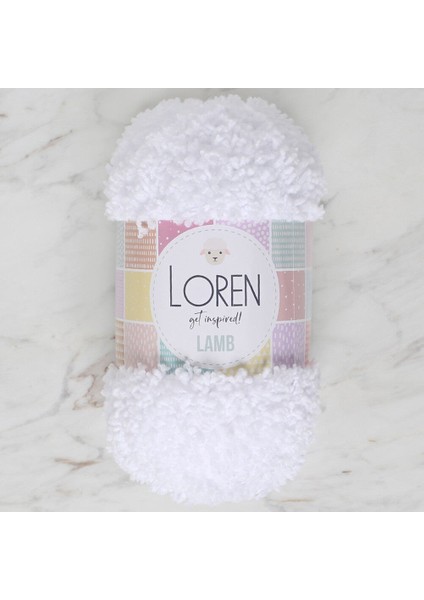 Lamb Beyaz El Örgü ipi - R001 - 34418