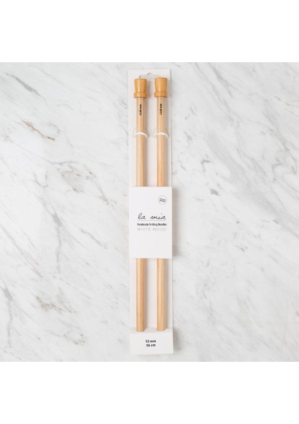 Whitewood 12 mm 36 cm Ahşap Örgü Şişi