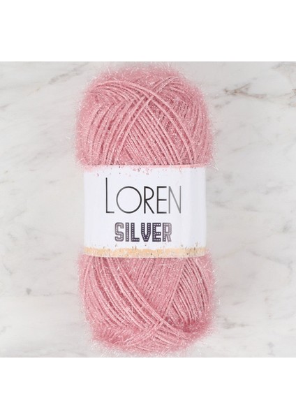 Silver Pembe El Örgü ipi - RS0038 - 34080