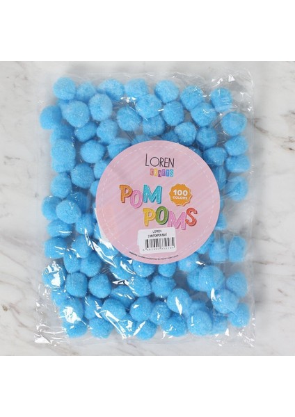 Crafts 2 cm 100 Adet Mavi Ponpon