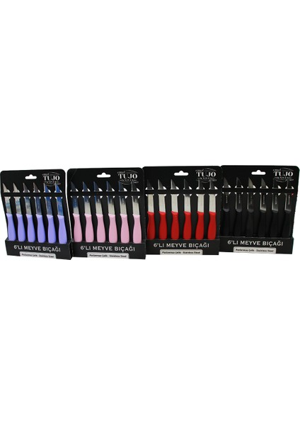6 Parça Meyve Bıçak Renkli Plastik Saplı GO50608444310