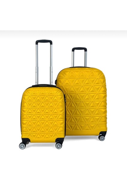 Piramit Desen Abs Seyahat Valizi, Canyon Serisi, Kabin Boy&büyük Boy