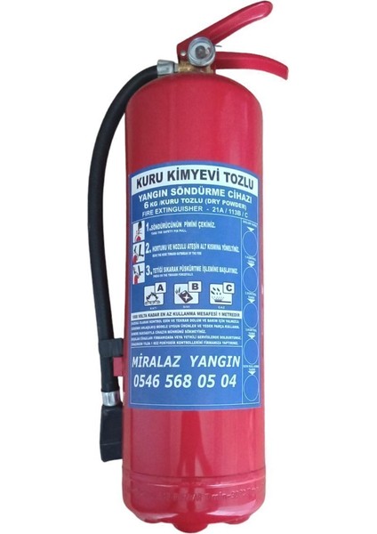 6 kg Kuru Kimyevi Tozlu Ruhsat Için Uygun Yangın Söndürme Tüpü 4 Yıl Garantili modelleri