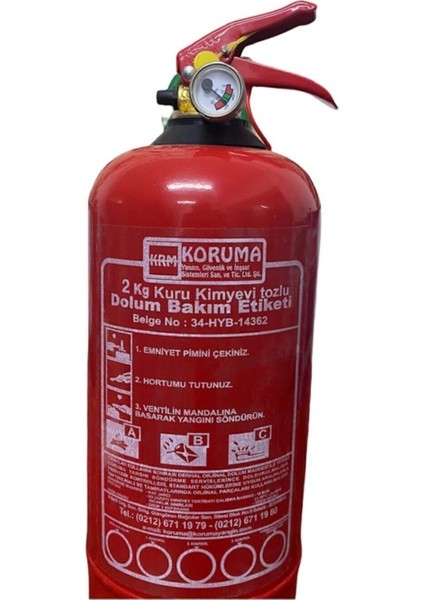 2 Kg Toz Kimyevi Cihaz ve Araç Uyumlu, Aski Aparat Dahil, Menşei: TR
