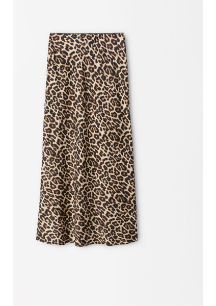 Leopar Desenli Etek