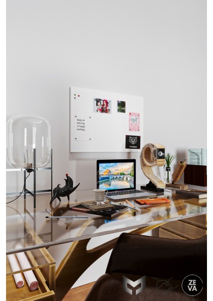 Ofis ve Çalışma Odası Için Mıknatıs Hediyeli Metal Pano - Hatıra Fotoğraf Not Panosu -Mutfak Panosu