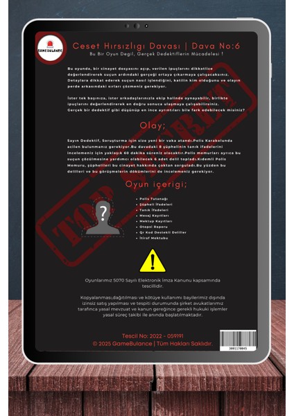 Ceset Hırsızlığı Davası Dedektif Oyunu - Çözülemeyen Davalar - Katil Kim Oyunu - Gizemli Cinayetler fiyatları