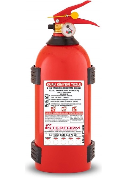 2 kg Abc Kuru Kimyevi Tozlu Yangın Tüpü