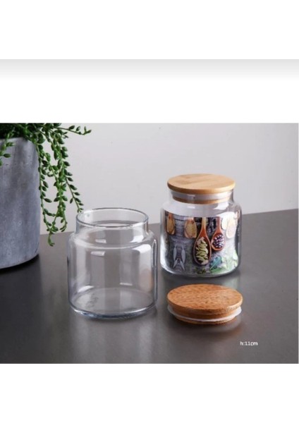 9 Adet Vakumlu Bambu Kapaklı Set 500 cc 3 ADET, 800 cc 3 ADET, 1.3 lt 3ADET