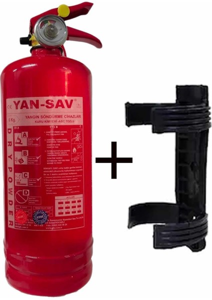 2kg Yangın Tüpü ve Plastik Aparatı 2li Set