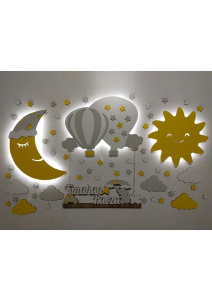 Çocuk Odası Pilli Aplik Balon Isimli Uyku Arkadaşı Gece Lambası Aydınlatma Hastane Çıkışı