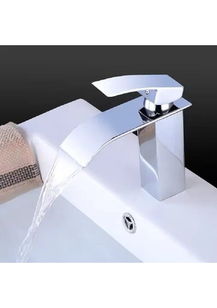 Lavabo Bataryası Şelale Kare Gövde Eğimli Havza Banyo Armatür Çift Giriş Musluk Lüks Ergonamik Krom / Siyah / Mat Altın / Inox fiyatları