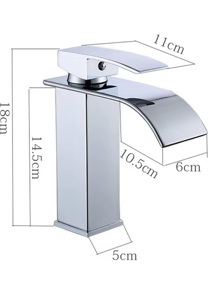 Lavabo Bataryası Şelale Kare Gövde Eğimli Havza Banyo Armatür Çift Giriş Musluk Lüks Ergonamik Krom / Siyah / Mat Altın / Inox indirimleri