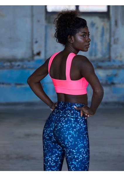 Neon Pembe Dekolte Tasarım Sporcu Sütyeni fiyatları
