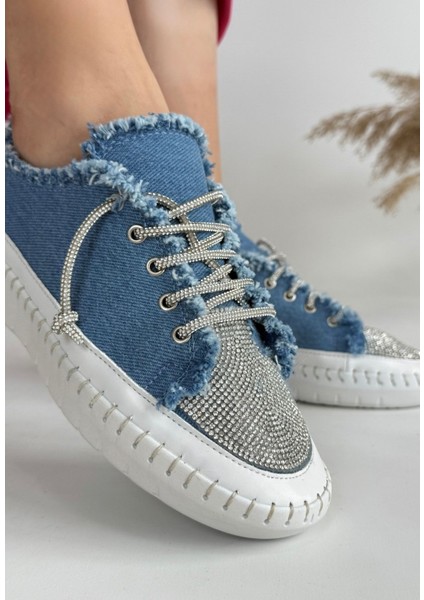 Enber Mavi Kot Bağcıklı Spor Ayakkabı