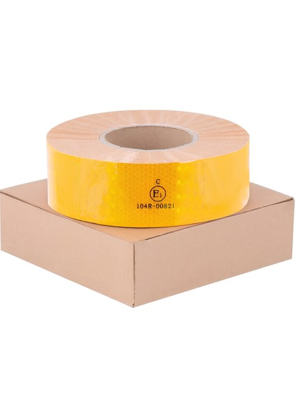 Reflektörlü Bant Sarı Reflektif Fosforlu Şerit Bant 7.5 cm 1 Metre Ikaz Bandı