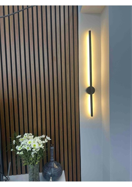 75 cm Krom Kasa Sarı Işık Elektrikli Anahtarlı Çubuk-Stick-Tablo-Koridor-Yatak Başı Aplik - Bir Ade