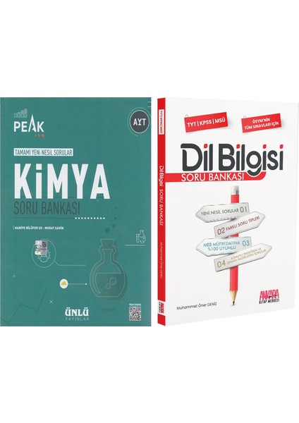 Ünlü Yayıncılık Ayt Kimya Best Peak ve Akm Dil Bilgisi Soru Bankası Seti 2 Kitap