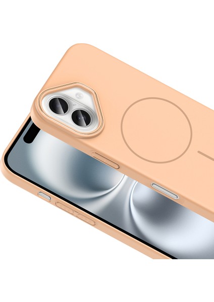 Apple iPhone 16 Uyumlu Kılıf Ince Magsafe Halkalı Kablosuz Şarj Özellikli Lansman Silikon Kapak