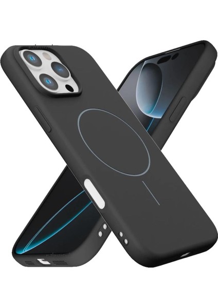 Apple iPhone 16 Pro Uyumlu Kılıf Ince Magsafe Halkalı Kablosuz Şarj Özellikli Lansman Silikon Kapak