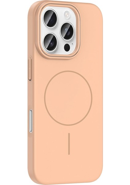 Apple iPhone 16 Pro Max Uyumlu Kılıf Ince Magsafe Halkalı Kablosuz Şarj Özellikli Lansman Silikon Kapak