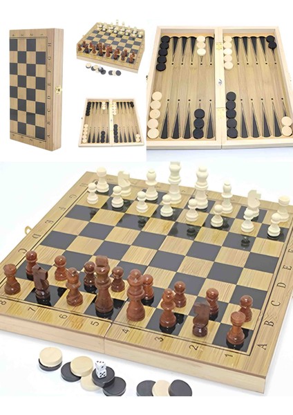 Özel Ahşap Satranç ve Tavla Takımı Katlanabilir, Doğal Ahşap Üretim Lüks Oyun Seti, Şık ve Dayanıklı Tasarım, Eğitici Strateji Oyunu, Hediyelik Kutu Premium Kalite modelleri