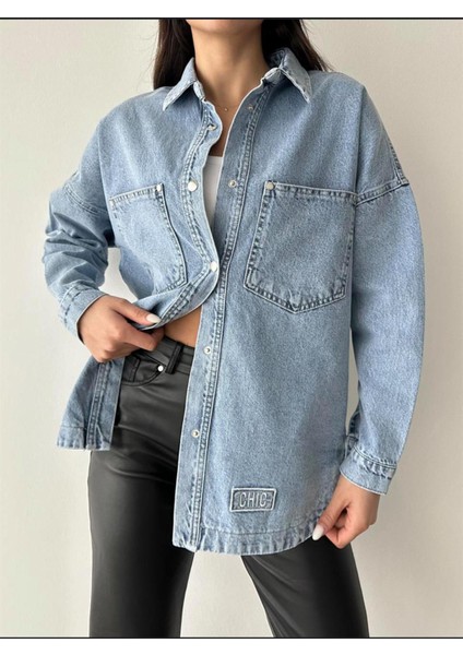 Asia Denim Women Kadın Kot Gömlek