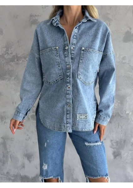 Asia Denim Women Kadın Kot Gömlek