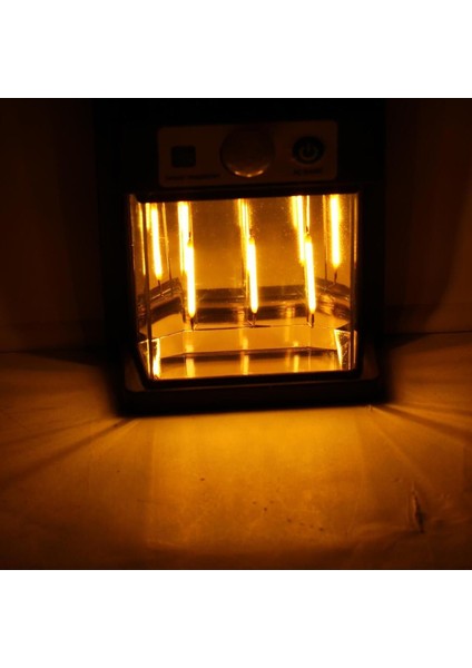 Sensörlü Güneş Enerjili Dış Aydınlatma Yeni Nesil Ampül Sensörlü Sarı Işıklı Aplik 15 W Portatif Fe