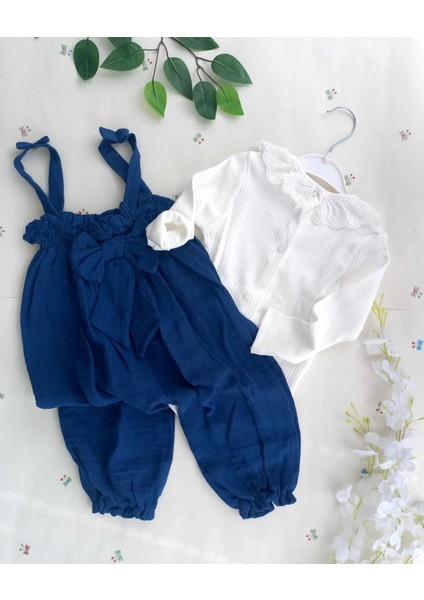 Kız Çocuk Muslin 2li Takım Kız Bebek Salopet Tulum Takım modelleri