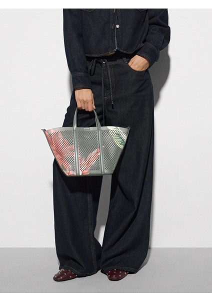 Çiçek Desenli Tote Bag