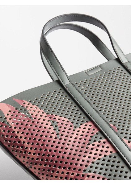 Çiçek Desenli Tote Bag