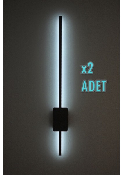 Pilli Kılıç Aplik Gece Lambası 2 Adet (70 cm ) (Mat Siyah- Beyazışık)
