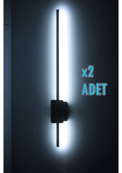 Pilli Kılıç Aplik Gece Lambası 2 Adet (70 cm ) (Mat Siyah- Beyazışık)