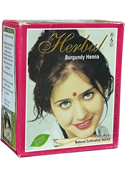 Bordo Kızıl Hint Kınası Herbul 10 gr 6 Adet Burgundy Henna